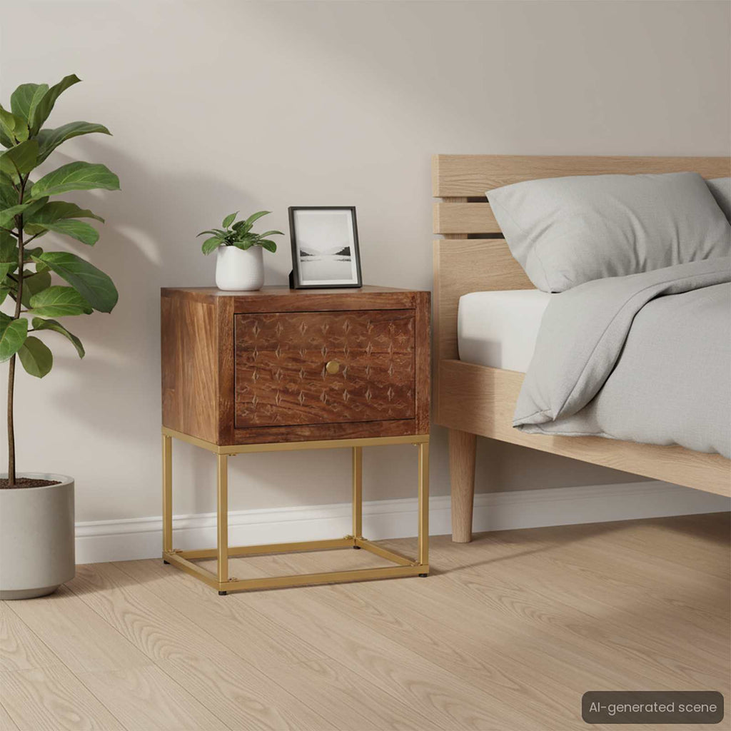 Nachttisch 40x30x50 cm Mango Massivholz
