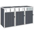 Mülltonnenbox für 3 Mülltonnen Grau 213×81×121 cm Stahl