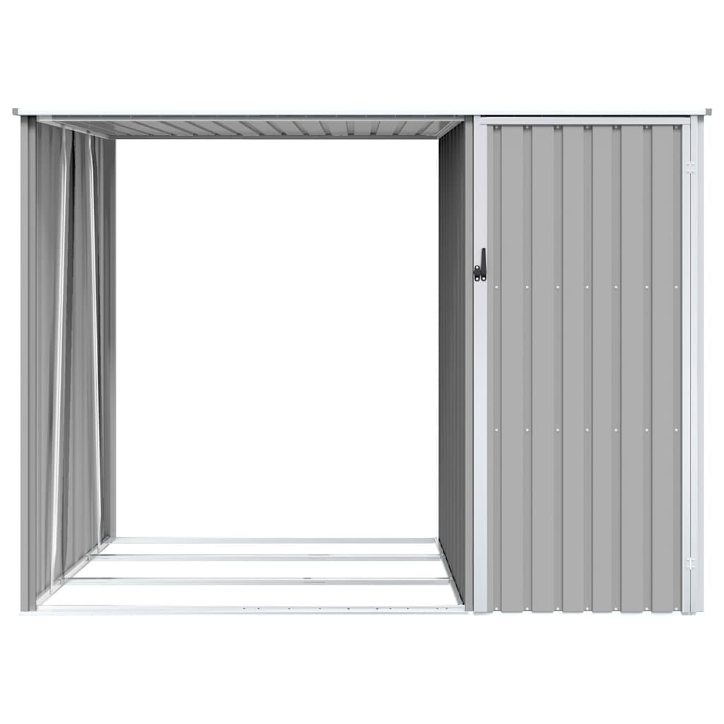 Garten Brennholzlager Grau 245x98x159 cm Verzinkter Stahl