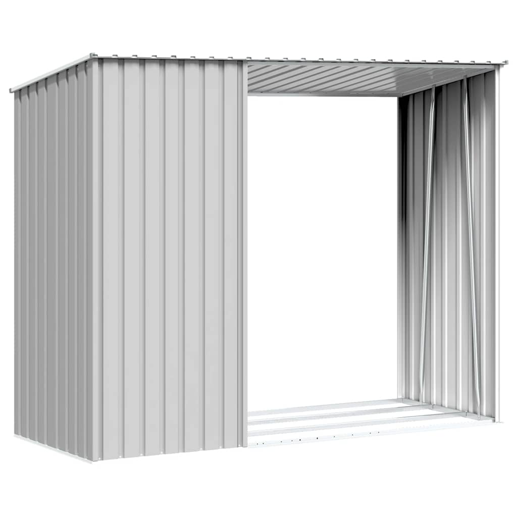 Garten Brennholzlager Grau 245x98x159 cm Verzinkter Stahl