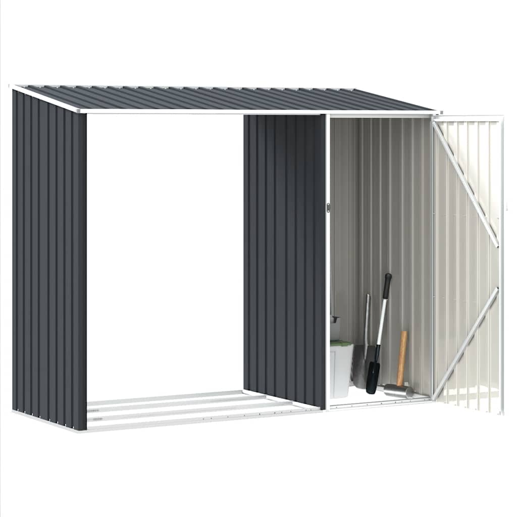 Garten Brennholzlager Anthrazit 245x98x159 cm Verzinkter Stahl