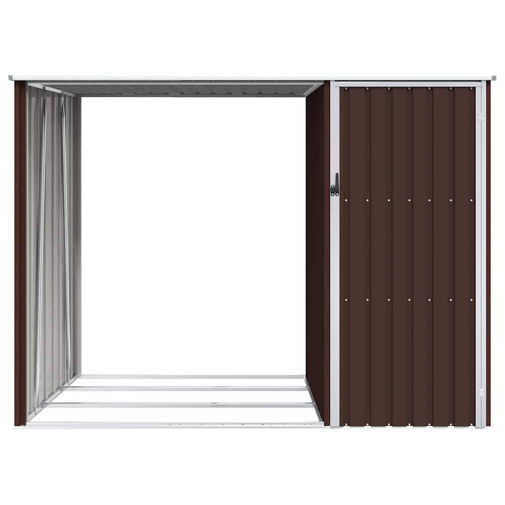 Garten Brennholzlager Braun 245x98x159 cm Verzinkter Stahl