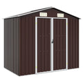 Gerätehaus Braun 205x129x183 cm Verzinkter Stahl