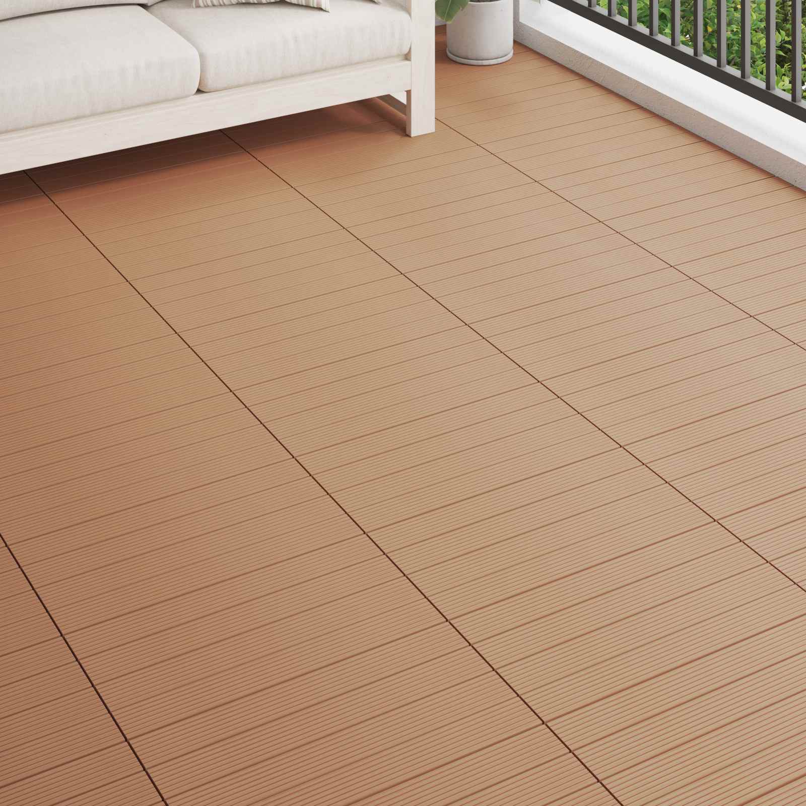 Terrassenfliese 6 pcs Braun 60 x 30 cm WPC