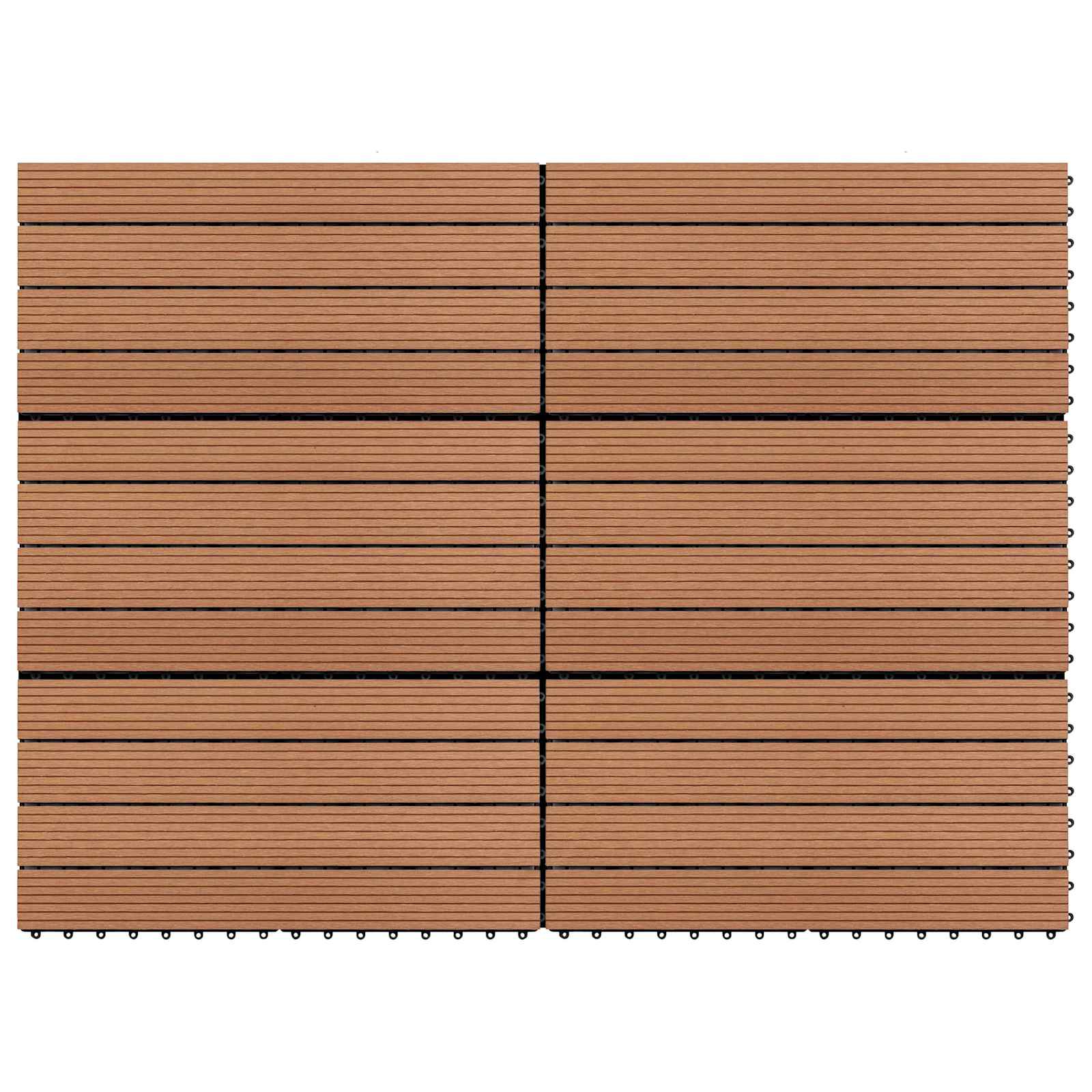 Terrassenfliese 6 pcs Braun 60 x 30 cm WPC