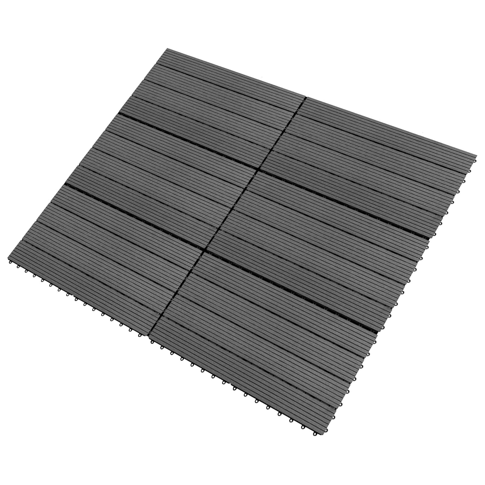Terrassenfliese 6 pcs Grau 60 x 30 cm WPC