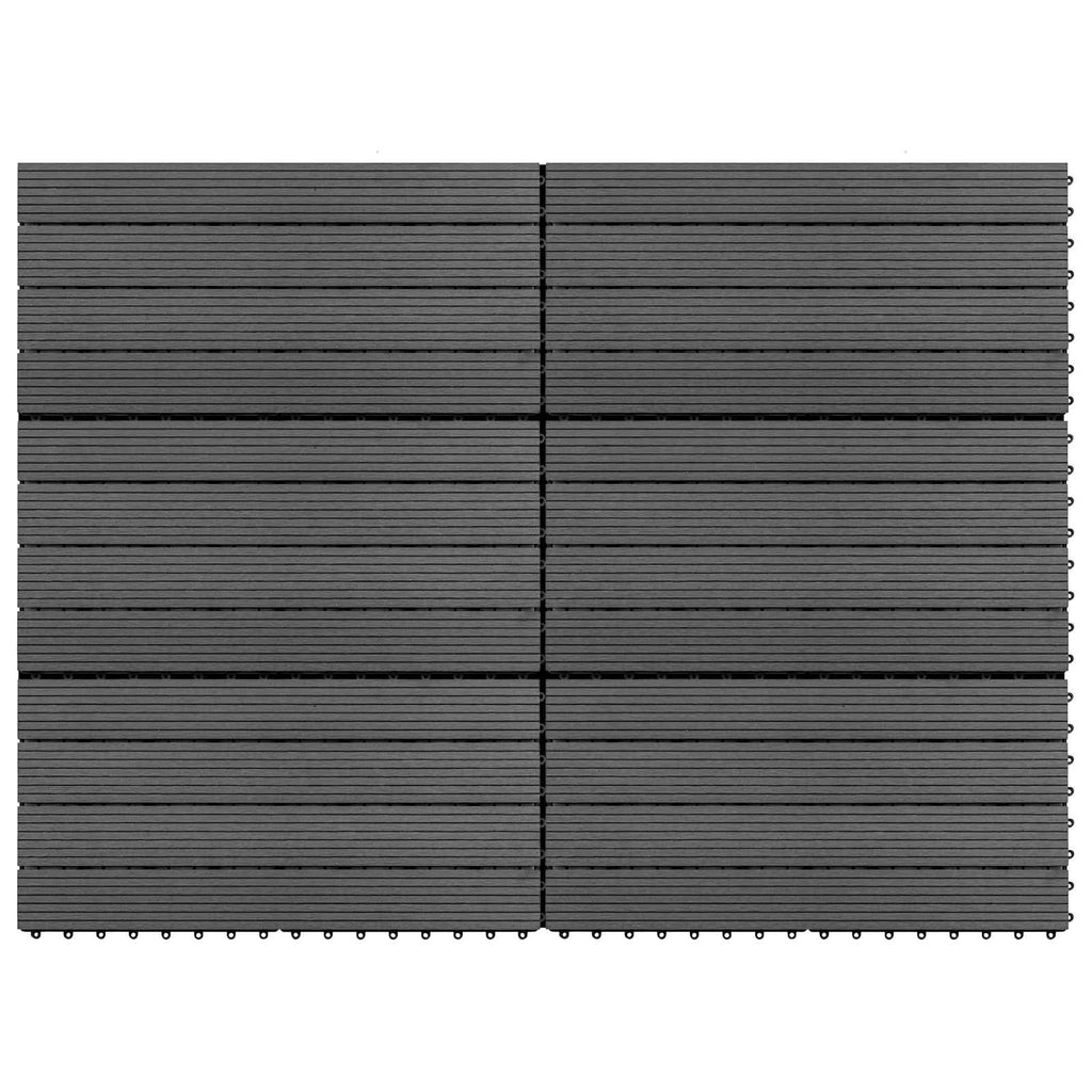 Terrassenfliese 6 pcs Grau 60 x 30 cm WPC