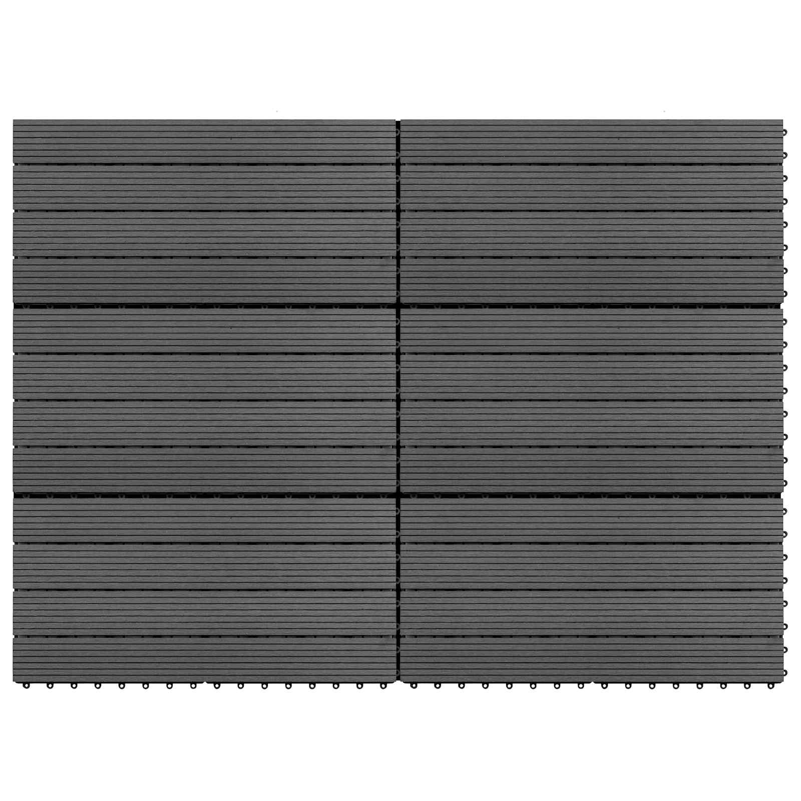 Terrassenfliese 6 pcs Grau 60 x 30 cm WPC