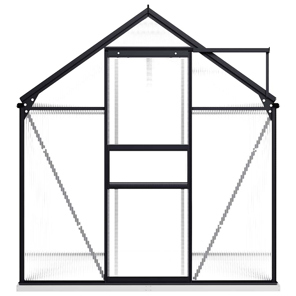 Gewächshaus mit Fundament Anthrazit Aluminium 3,61 m²