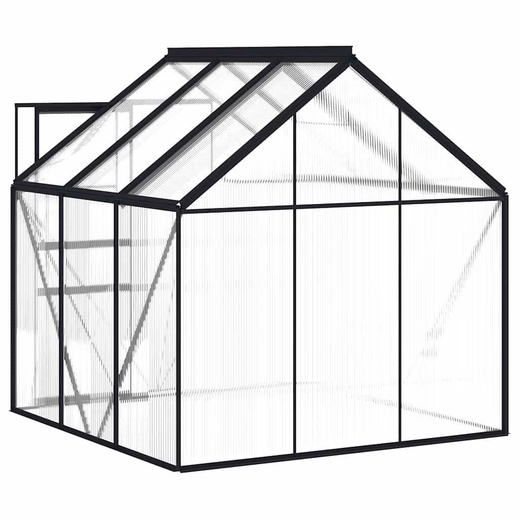 Gewächshaus mit Fundament Anthrazit Aluminium 3,61 m²