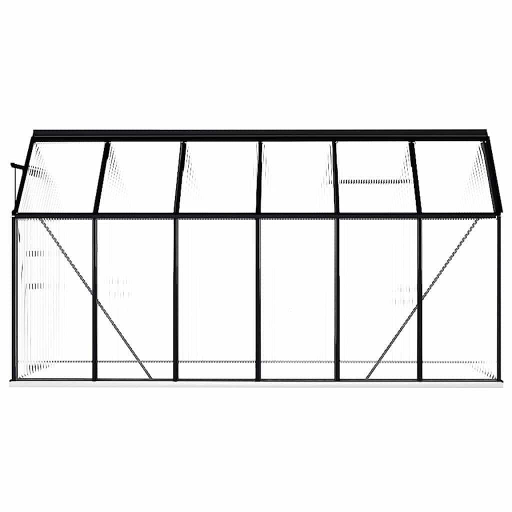 Gewächshaus mit Fundament Anthrazit Aluminium 7,03 m²
