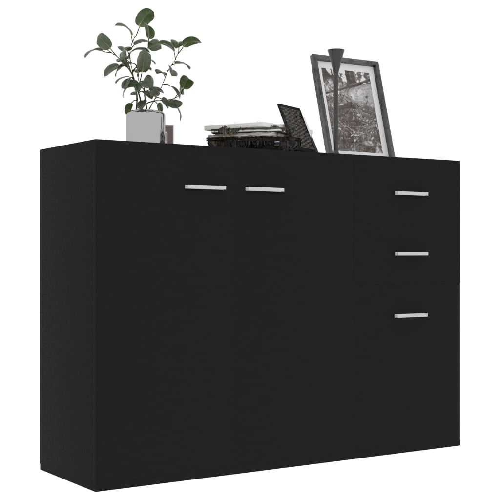 Sideboard Schwarz 105x30x75 cm Holzwerkstoff
