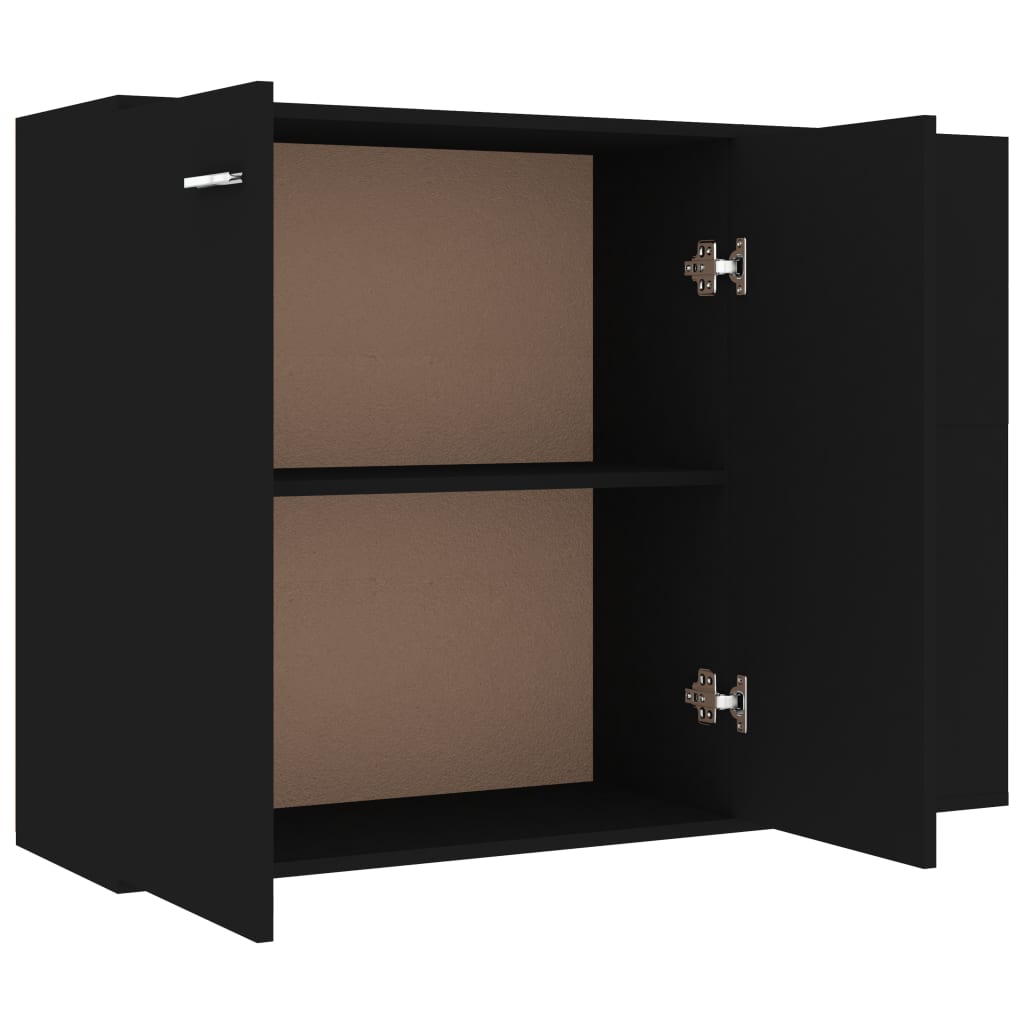 Sideboard Schwarz 105x30x75 cm Holzwerkstoff