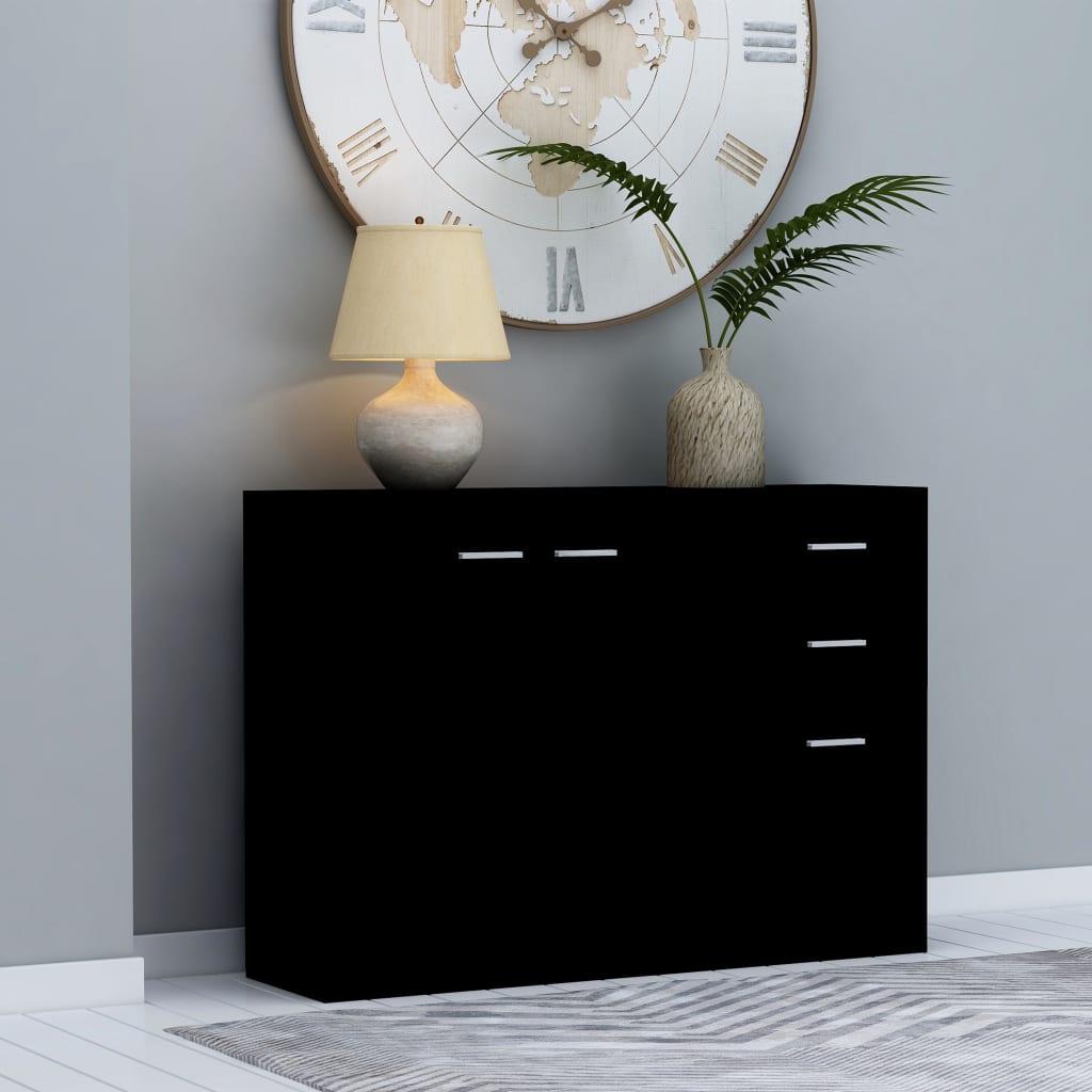 Sideboard Schwarz 105x30x75 cm Holzwerkstoff