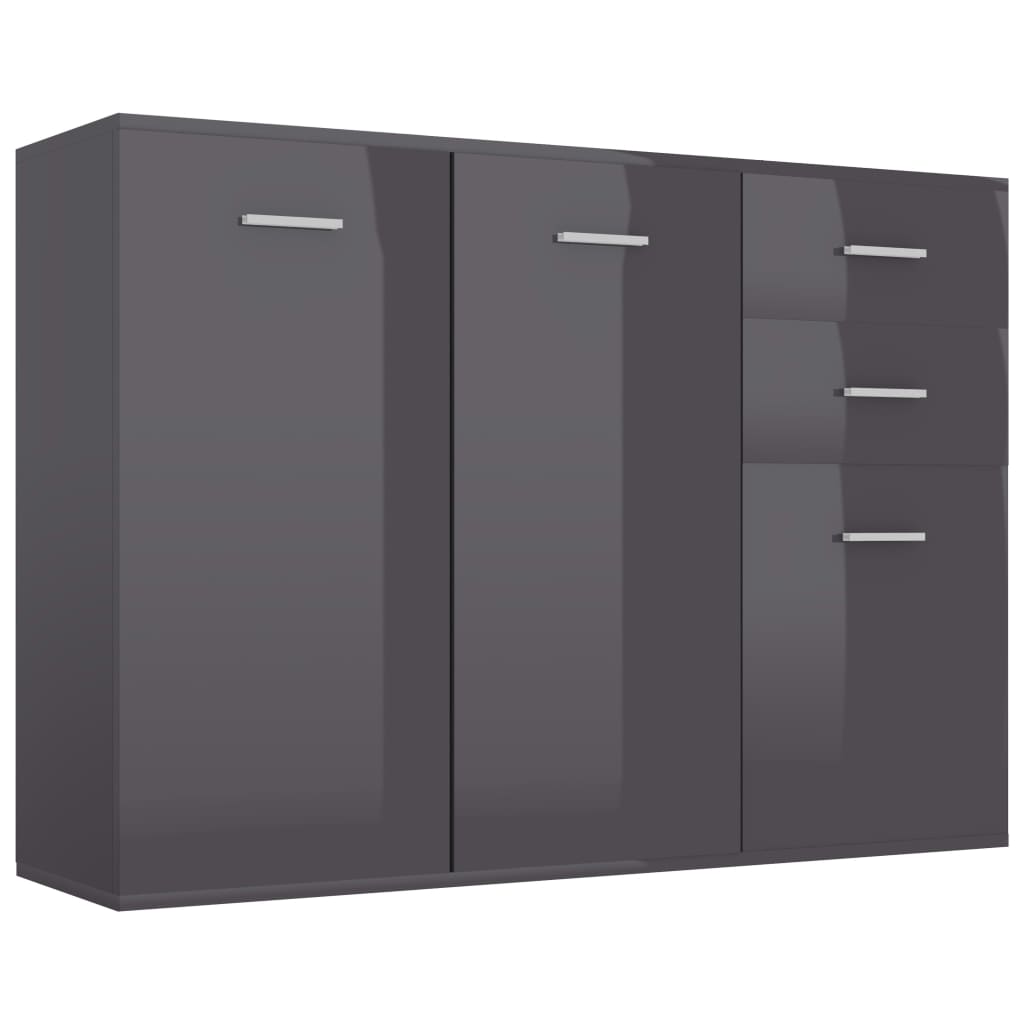 Sideboard Hochglanz-Grau 105x30x75 cm Holzwerkstoff