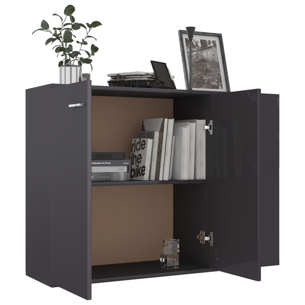 Sideboard Hochglanz-Grau 105x30x75 cm Holzwerkstoff