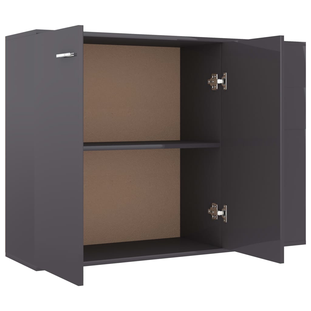 Sideboard Hochglanz-Grau 105x30x75 cm Holzwerkstoff