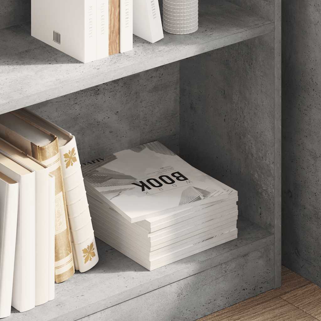 Bücherregal Betongrau 80x24x75 cm Holzwerkstoff