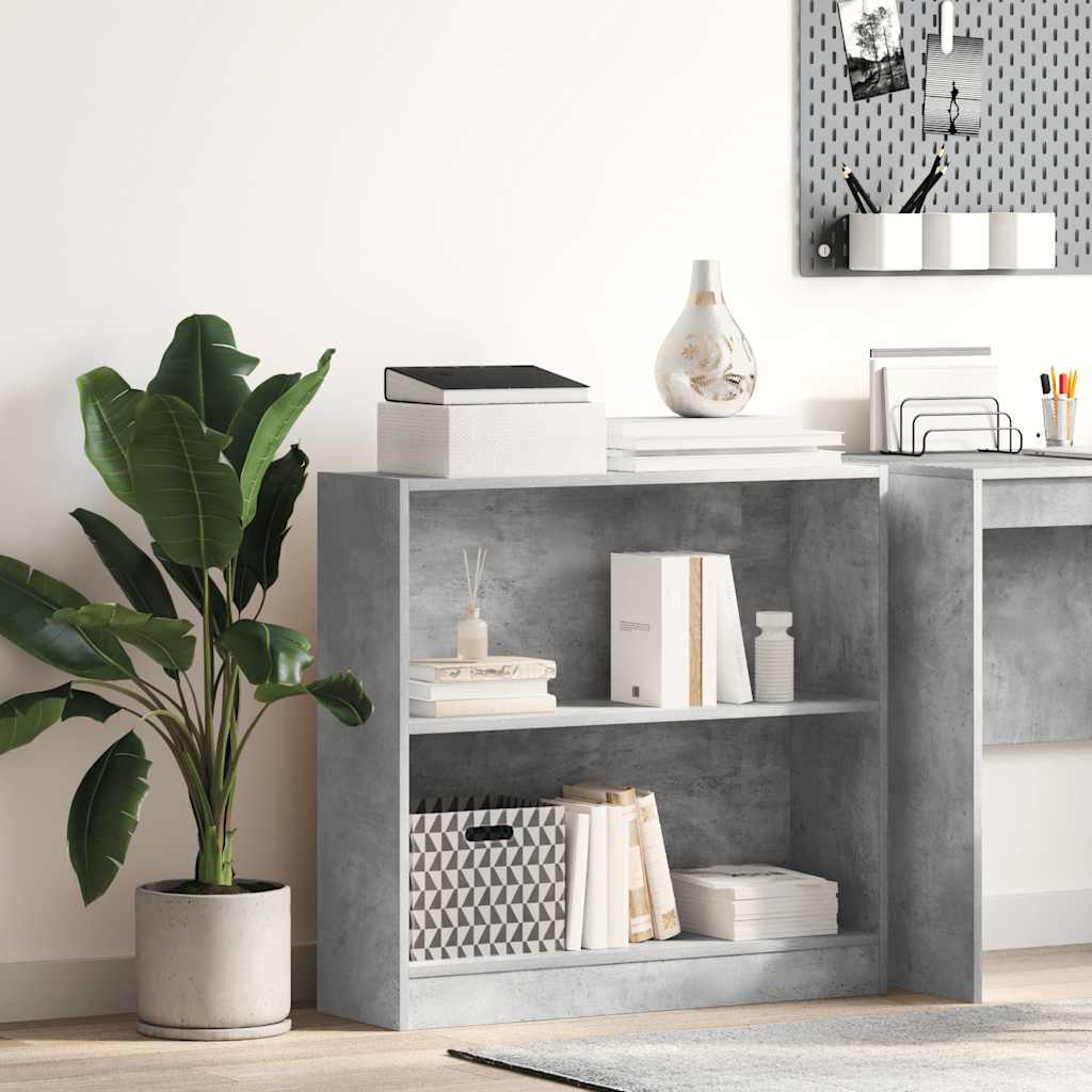 Bücherregal Betongrau 80x24x75 cm Holzwerkstoff
