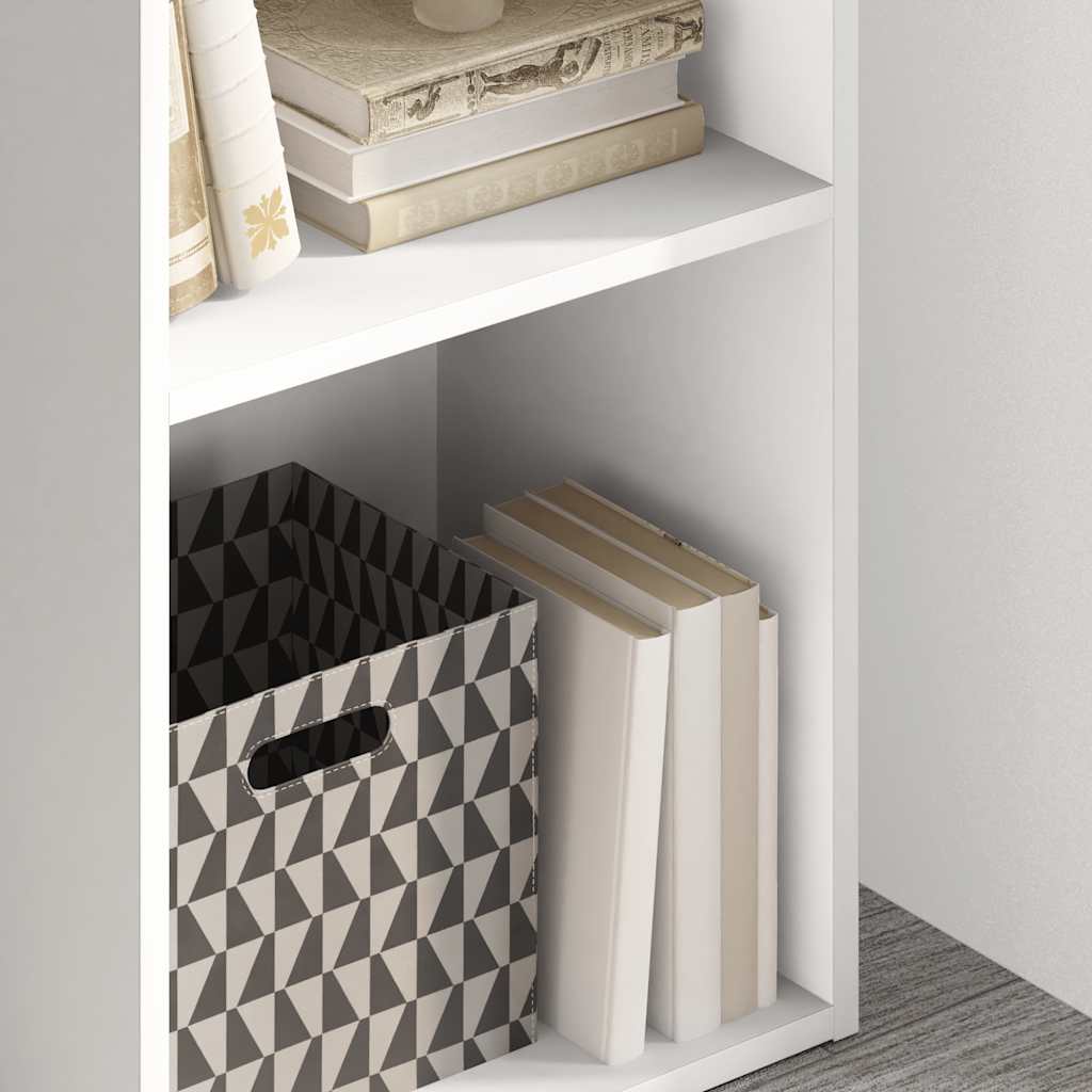 Bücherregal 2 Fächer Weiß 40x30x76,5 cm Holzwerkstoff