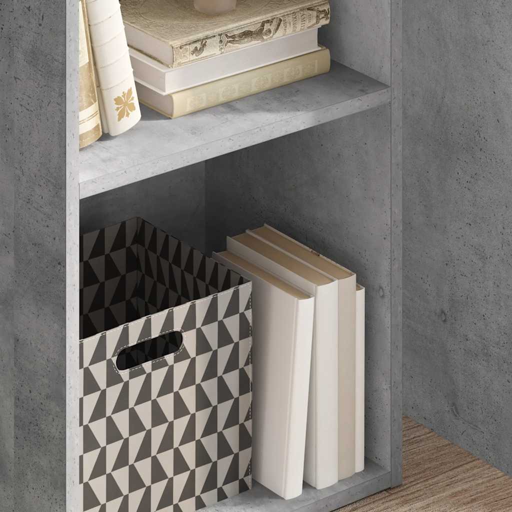 Bücherregal 2 Fächer Betongrau 40x30x76,5 cm Holzwerkstoff