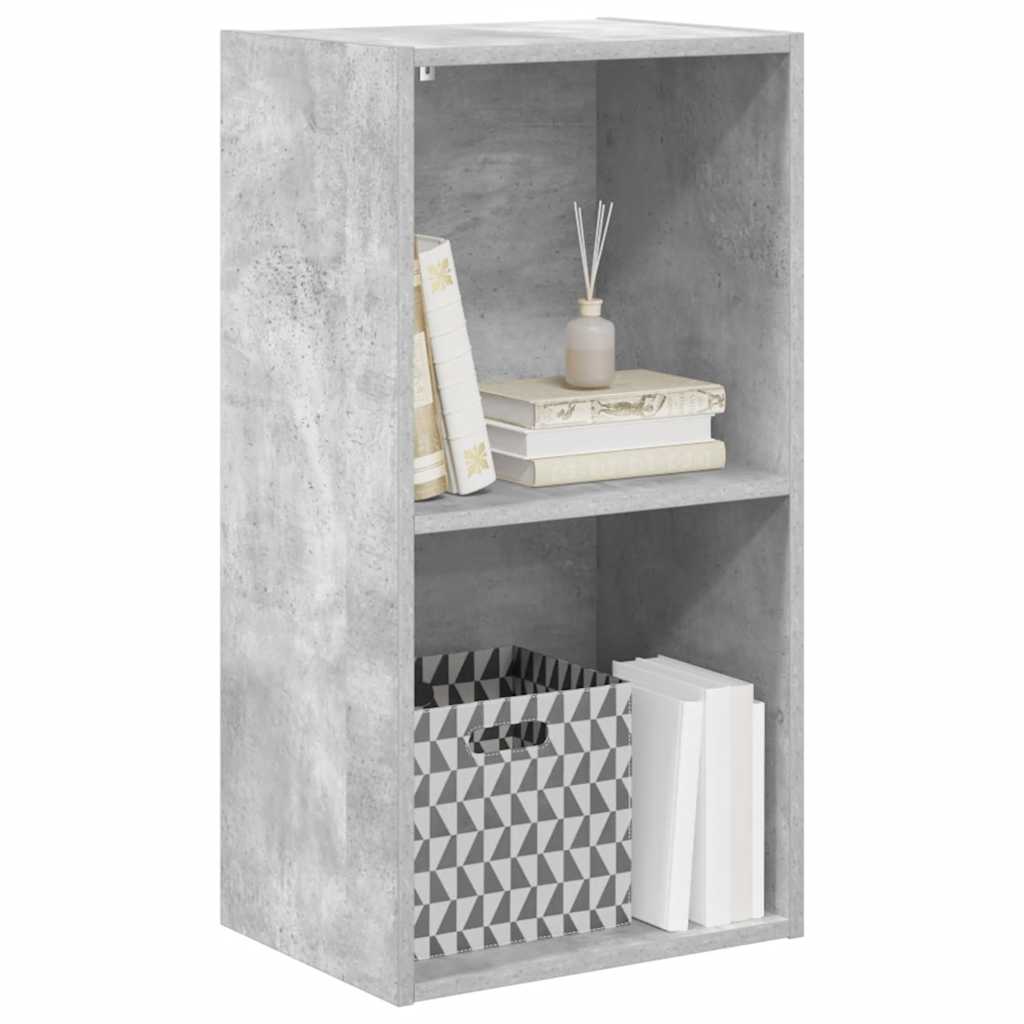 Bücherregal 2 Fächer Betongrau 40x30x76,5 cm Holzwerkstoff