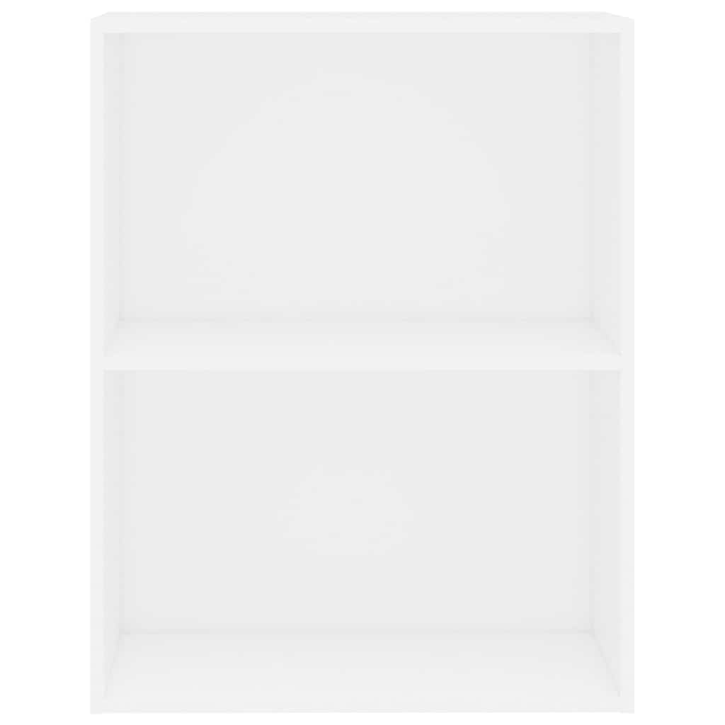 Bücherregal 2 Fächer Weiß 60x30x76,5 cm Holzwerkstoff