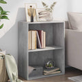 Bücherregal 2 Fächer Betongrau 60x30x76,5 cm Holzwerkstoff