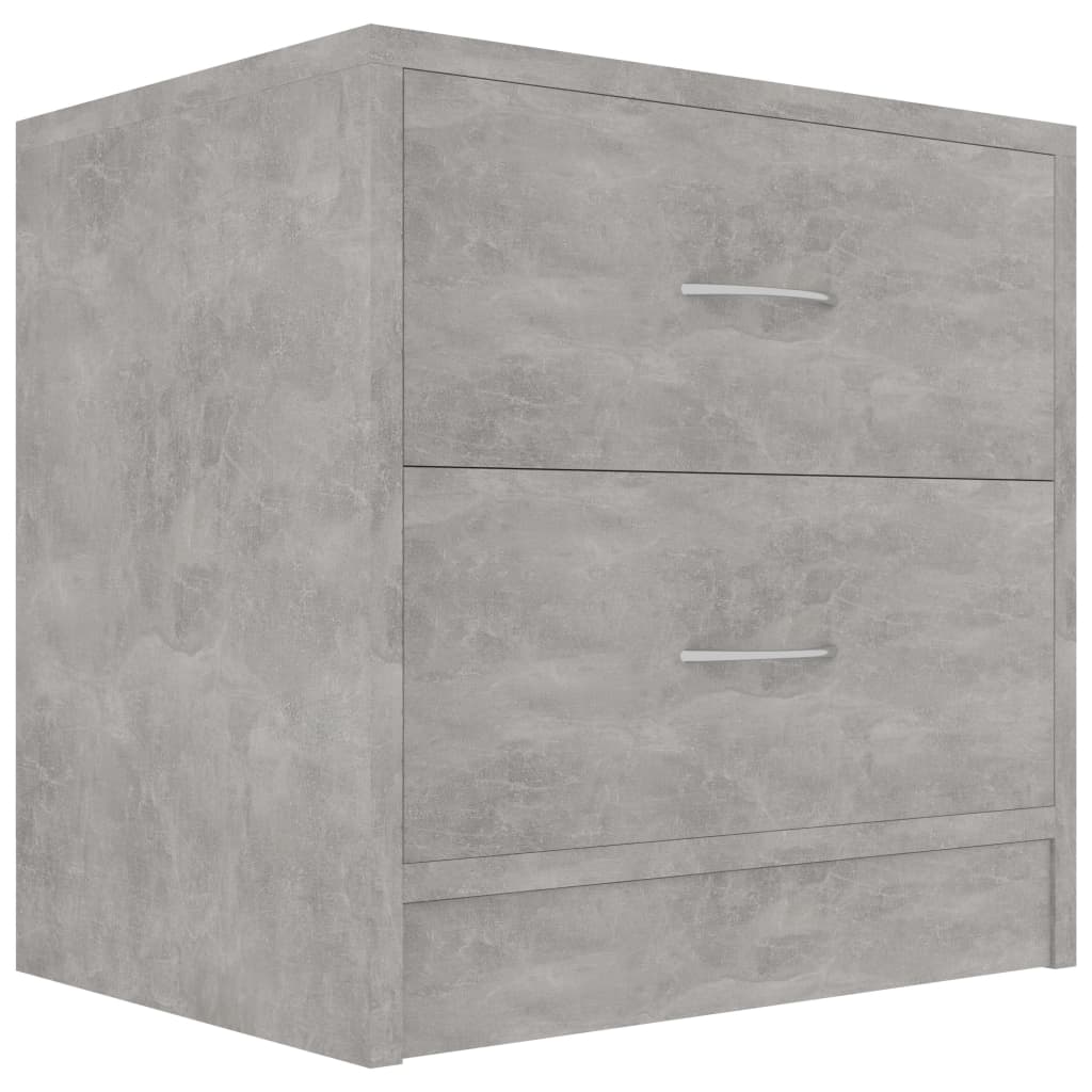 Nachttische 2 Stk. Betongrau 40x30x40 cm Holzwerkstoff