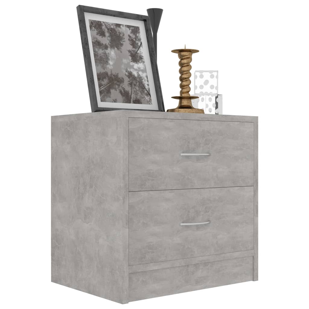 Nachttische 2 Stk. Betongrau 40x30x40 cm Holzwerkstoff