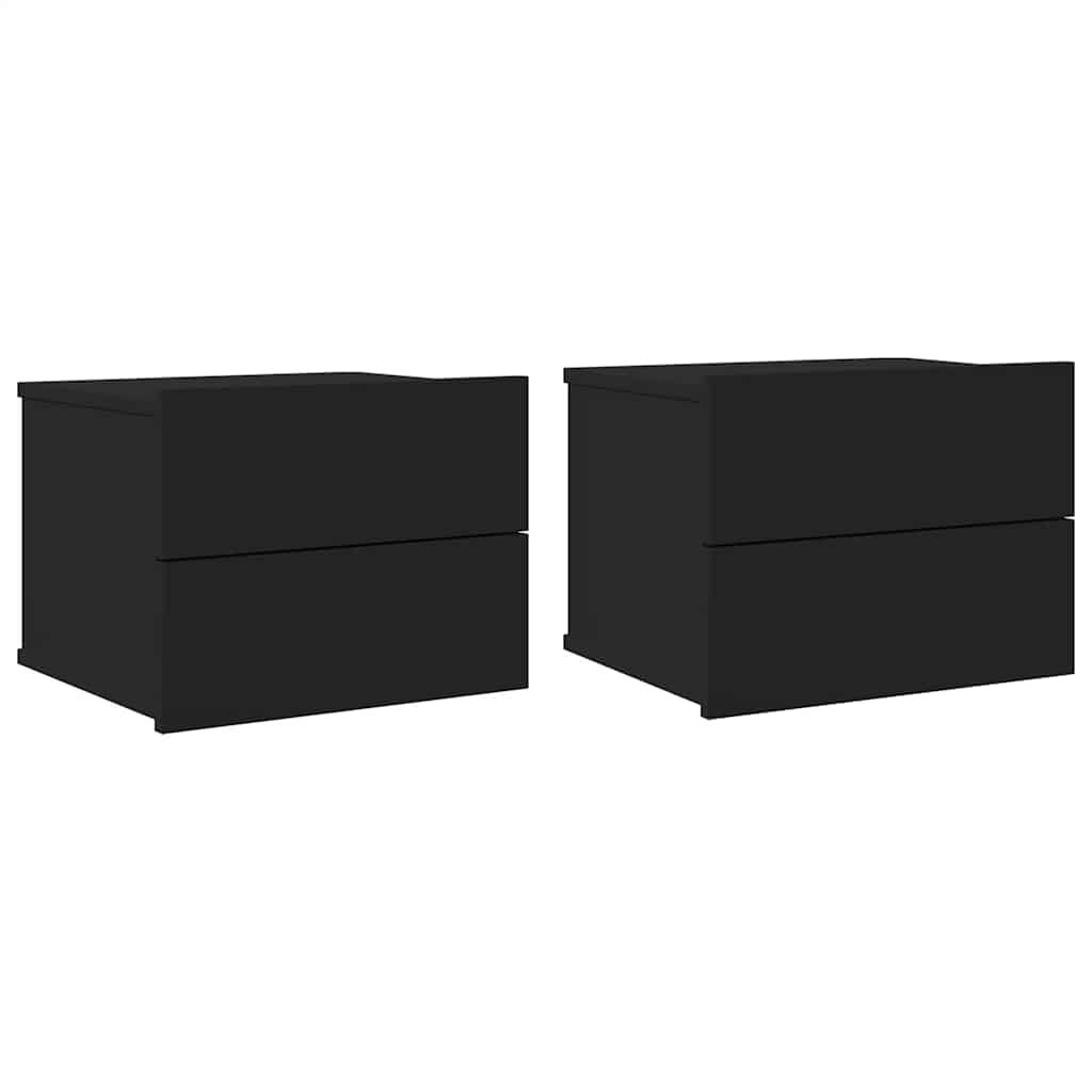Nachttische 2 Stk. Schwarz 40x30x30 cm Holzwerkstoff