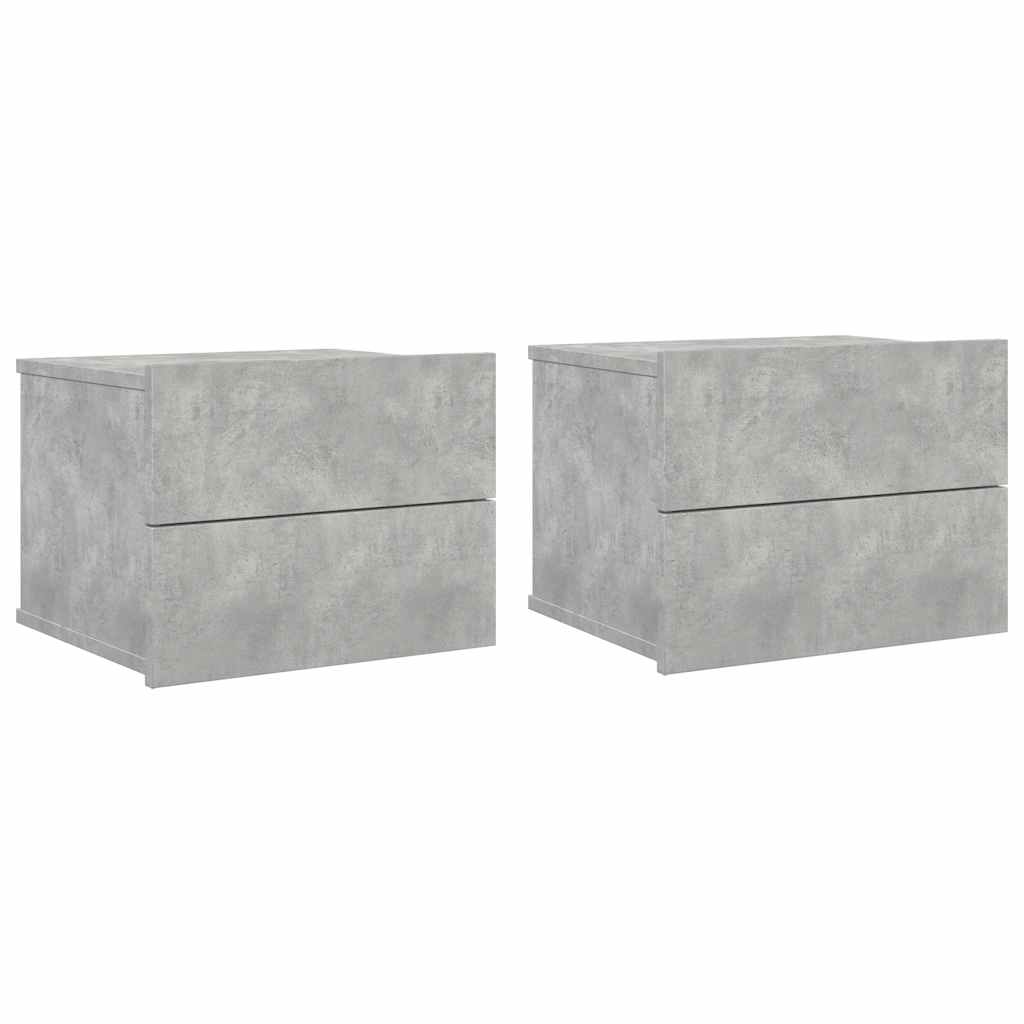 Nachttische 2 Stk. Betongrau 40x30x30 cm Holzwerkstoff