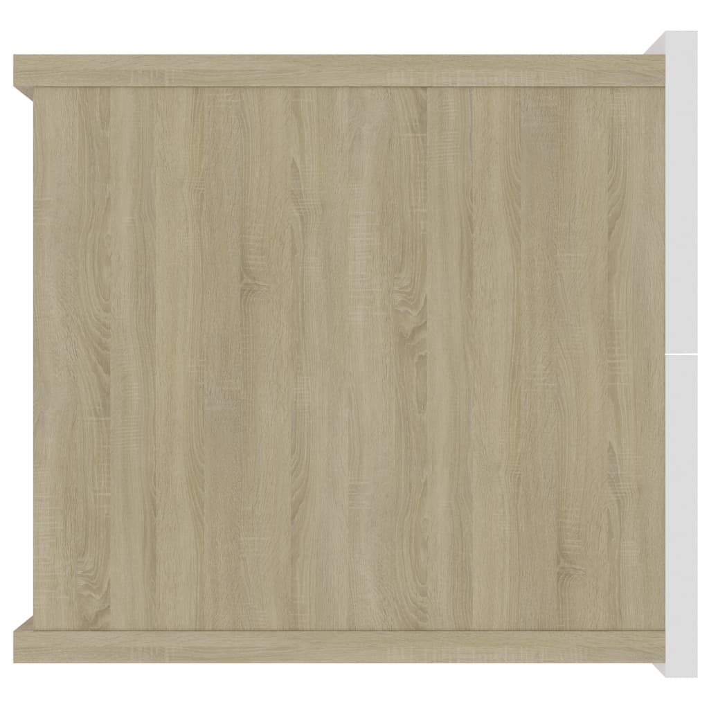Nachttische 2 Stk. Weiß Sonoma-Eiche 40x30x30 cm Holzwerkstoff