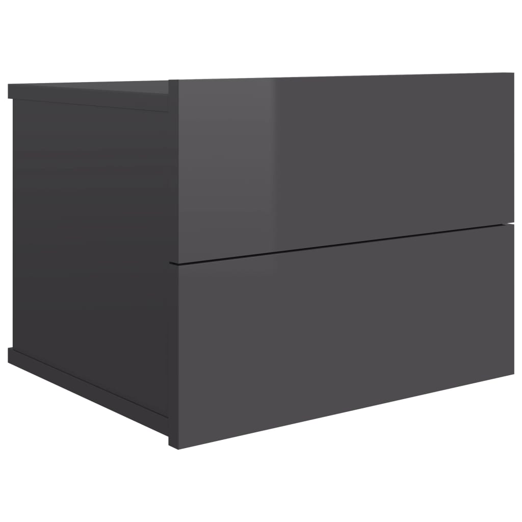 Nachttische 2 Stk. Hochglanz-Grau 40x30x30 cm Holzwerkstoff