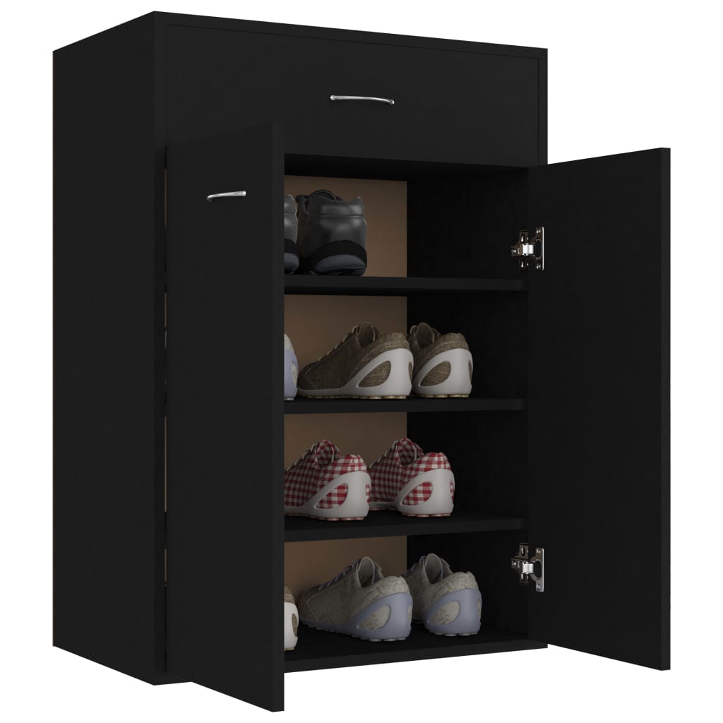 Schuhschrank Schwarz 60x35x84 cm Holzwerkstoff