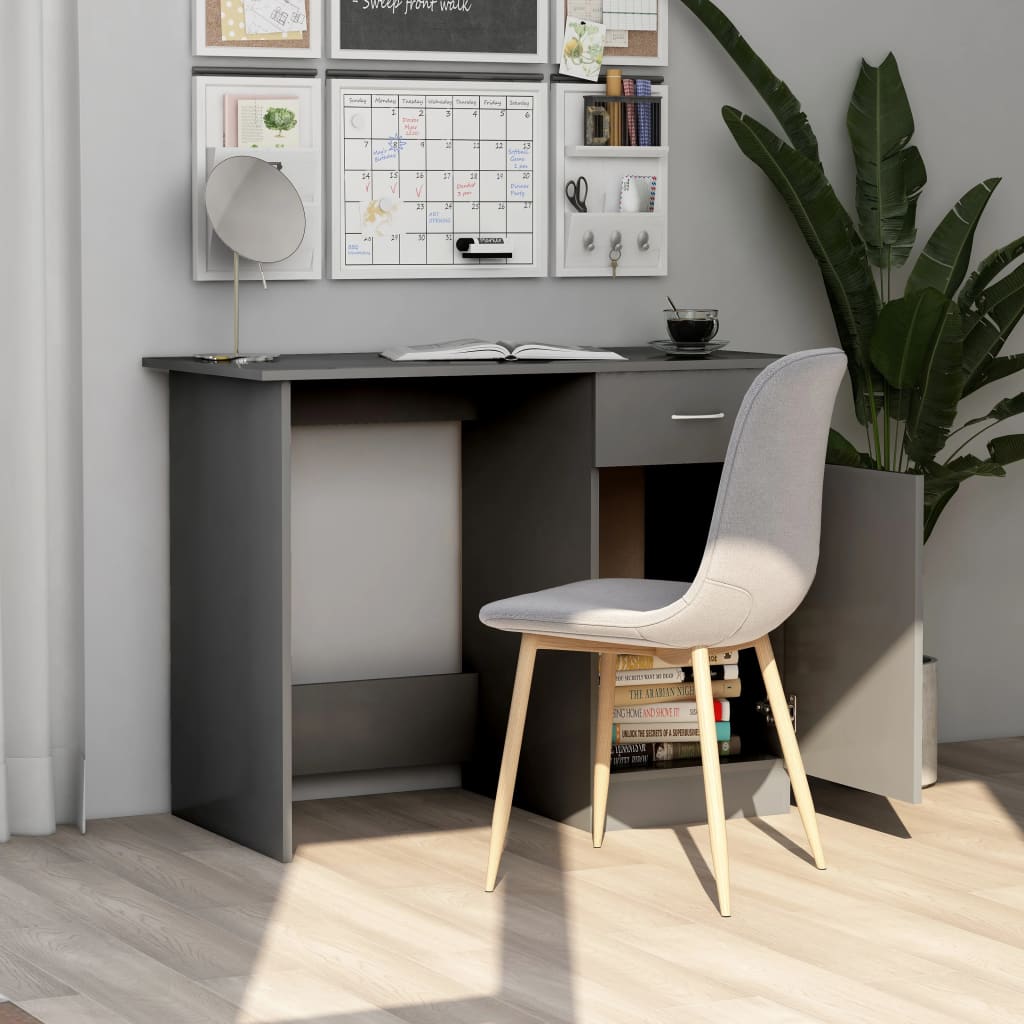 Schreibtisch Grau 100x50x76 cm Holzwerkstoff
