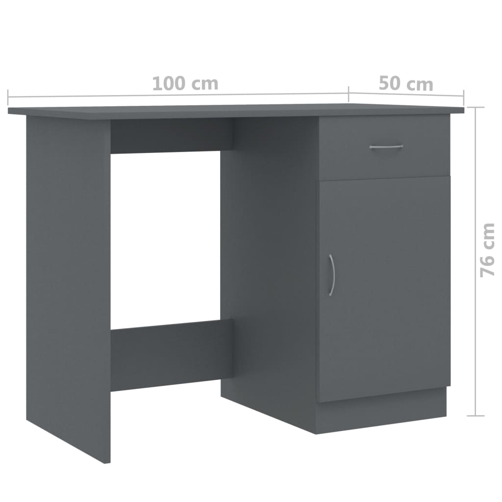 Schreibtisch Grau 100x50x76 cm Holzwerkstoff