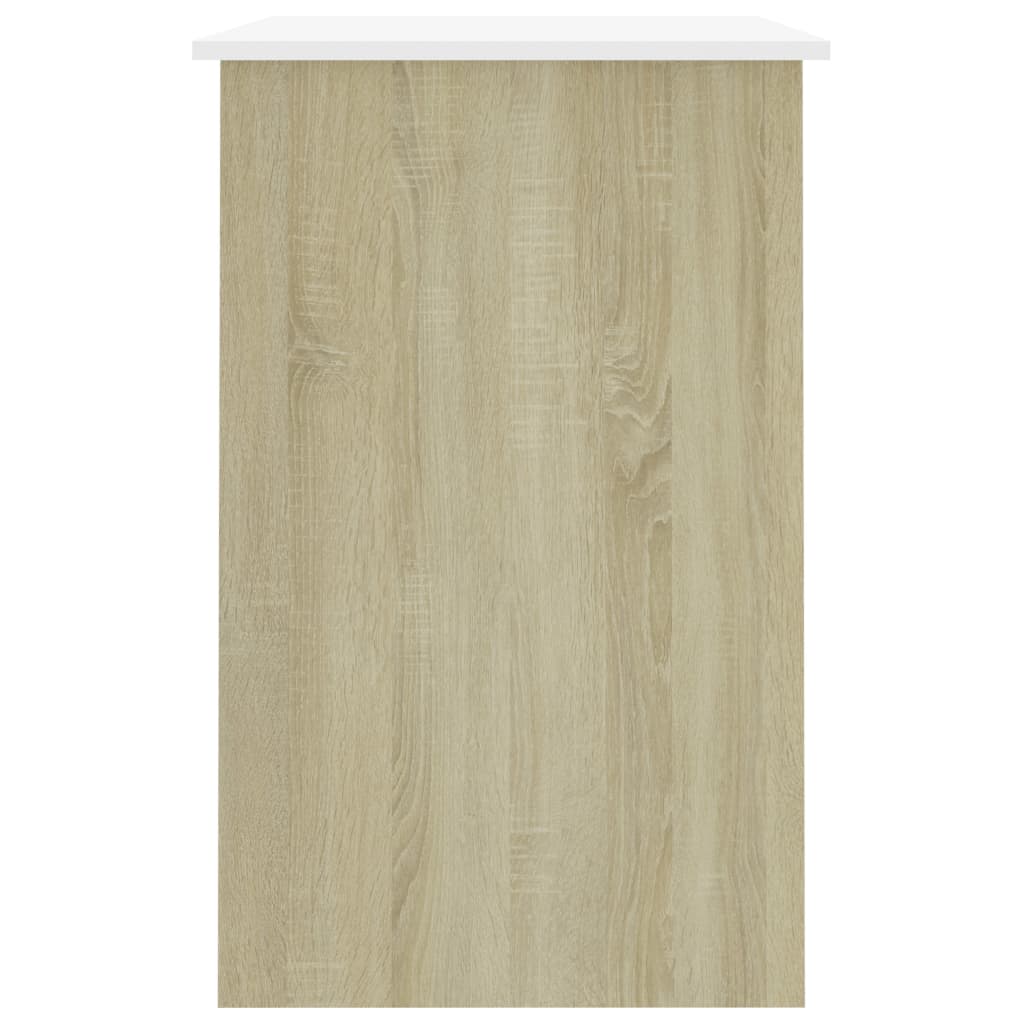 Schreibtisch Weiß Sonoma-Eiche 100x50x76 cm Holzwerkstoff