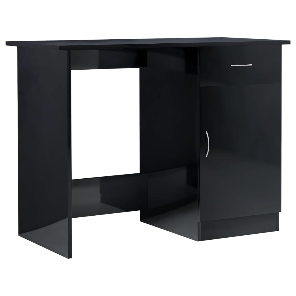Schreibtisch Hochglanz-Schwarz 100x50x76 cm Holzwerkstoff