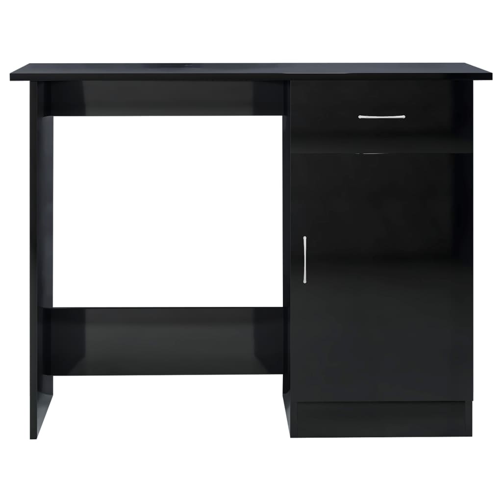 Schreibtisch Hochglanz-Schwarz 100x50x76 cm Holzwerkstoff