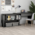 Eckschreibtisch Grau 200x50x76 cm Holzwerkstoff