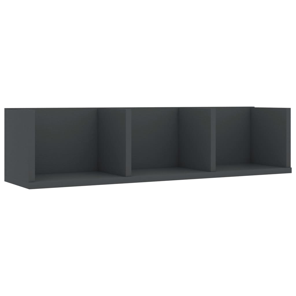 CD-Wandregal Grau 75x18x18 cm Holzwerkstoff