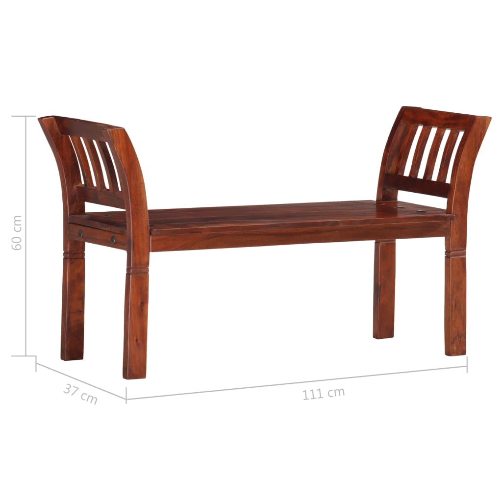 Sitzbank 111 cm Massivholz Akazie