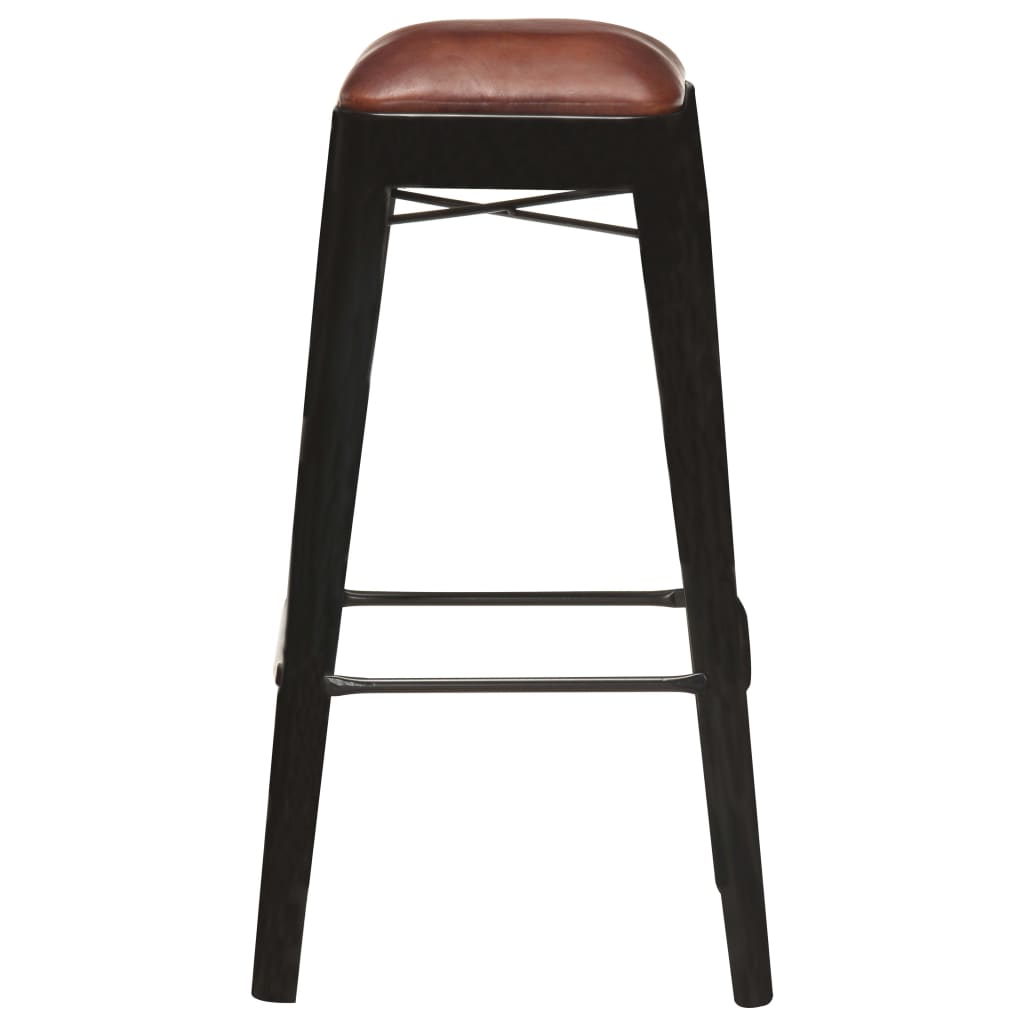 Barhocker 4 Stk. Schwarz Echtleder