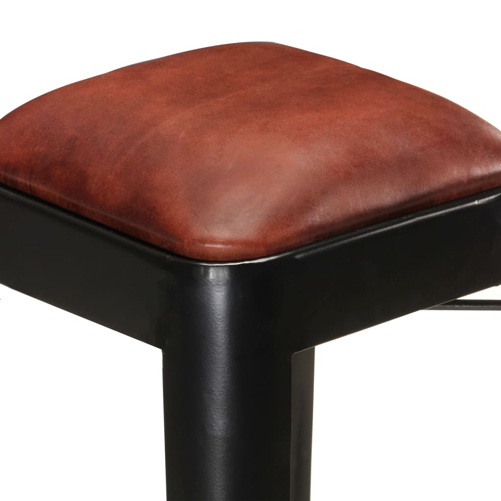 Barhocker 4 Stk. Schwarz Echtleder