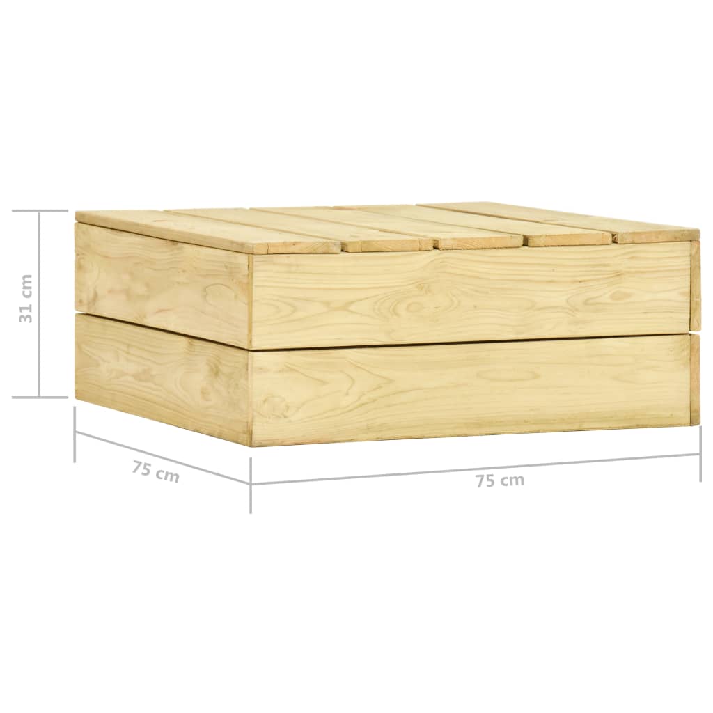 Gartentisch 75x75x31 cm Kiefernholz Imprägniert