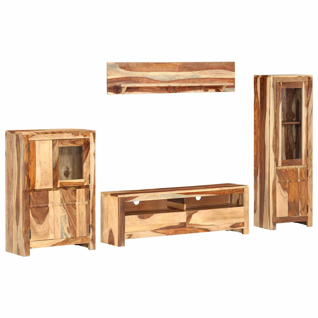 TV-Einheit Set mit Schubladen Braun 120 x 30 x 39 cm Holz