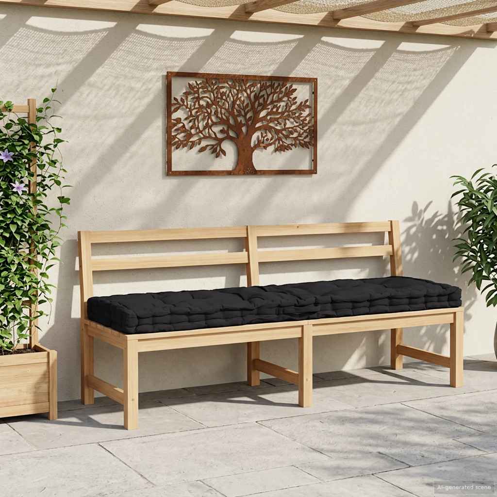 Palettenkissen Baumwolle 120×40×7 cm Schwarz