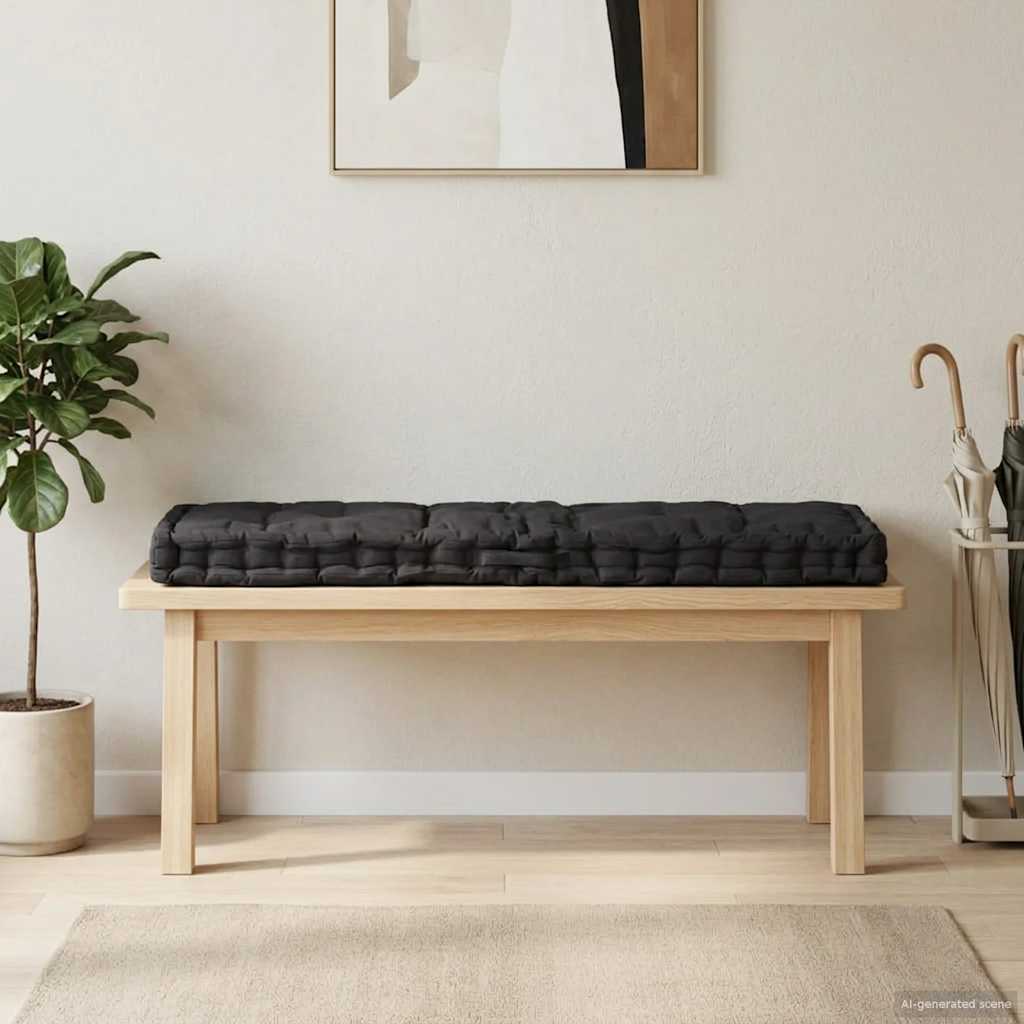 Palettenkissen Baumwolle 120×40×7 cm Schwarz