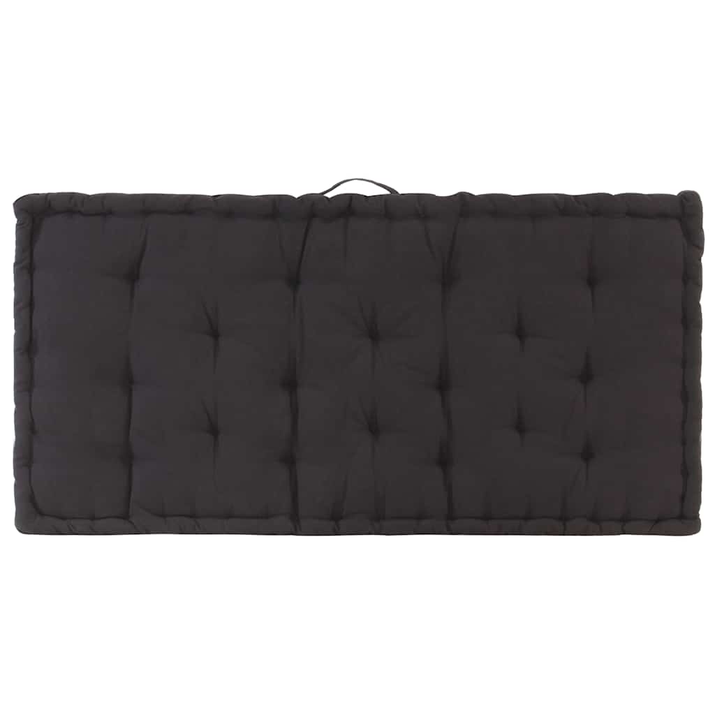 Palettenkissen Baumwolle 120×80×10 cm Schwarz